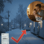 Sol altta yüklü miktarda elektrik faturası, sağ üstte kızıyla birlikte tablete bakan baba.